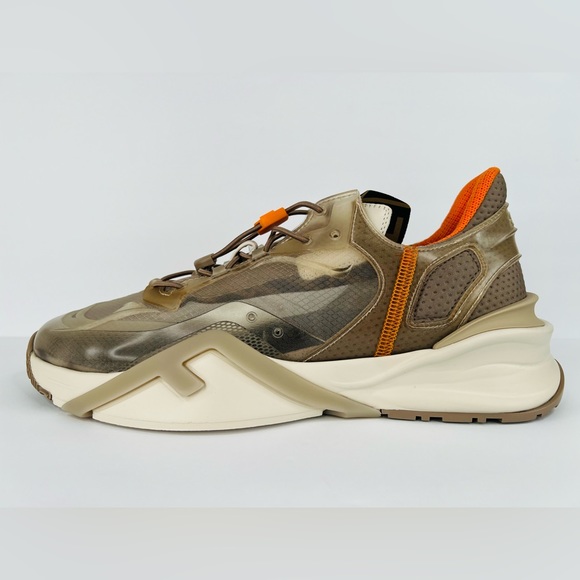 FENDI Flow FF Nylon Transparent Mix Media Logo Sneakers UK 11 - US 12 - EU 45 - Picture 14 of 14